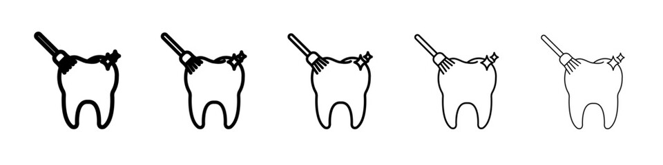 tooth Polish icon flat simple outline logo