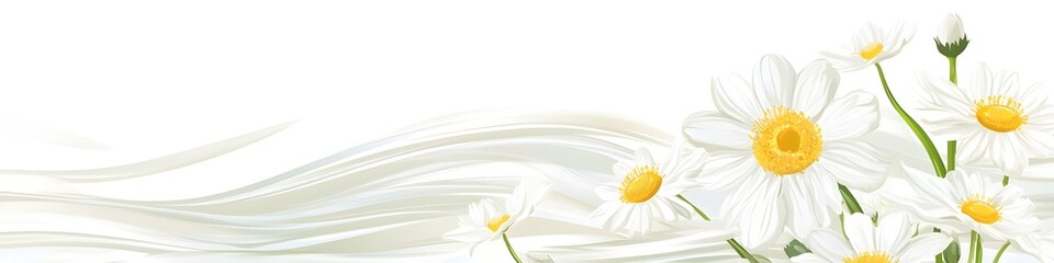 Background of flowers and waves.