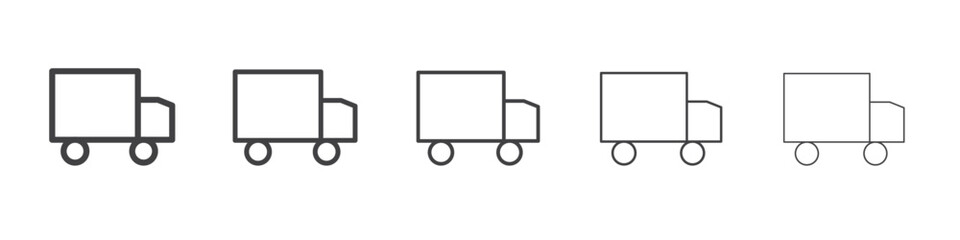 Truck icon flat simple outline logo