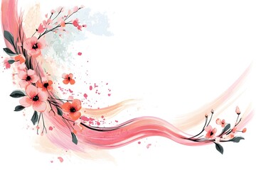 Background of flowers and waves.