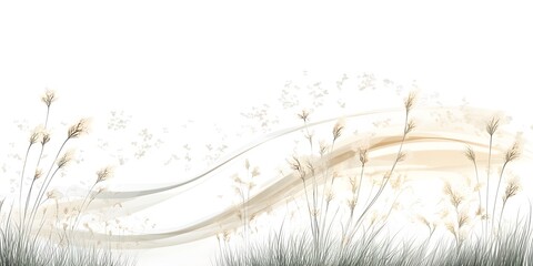 Background of flowers and waves.