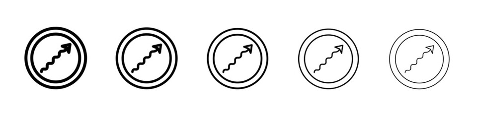 undulating arrow icon flat simple outline logo