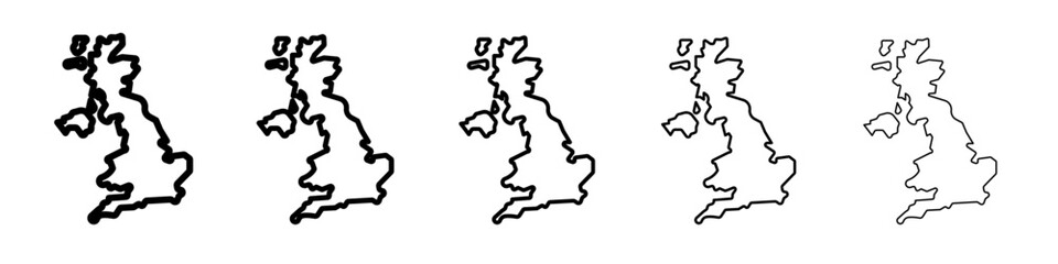 United Kingdom map icon flat simple outline logo