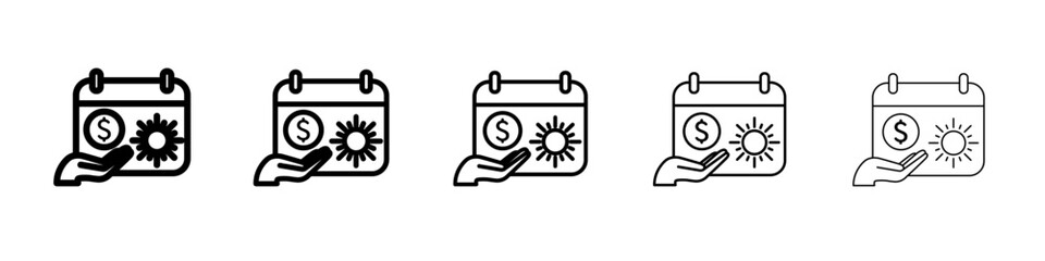 Unlimited PTO icon flat simple outline logo