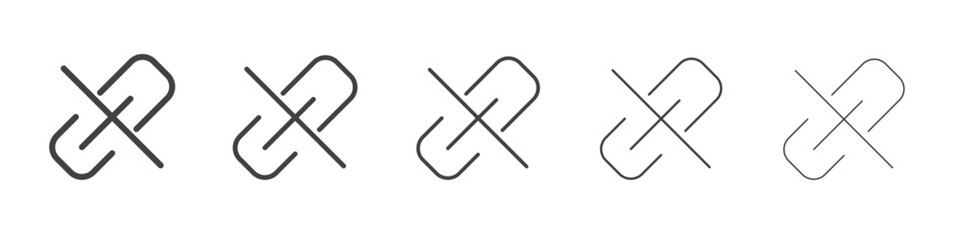Unlink icon flat simple outline logo
