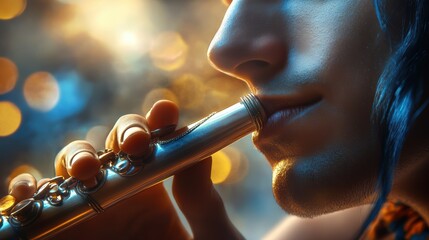 Krishna creating sacred sound fields, geometry pulses from flute