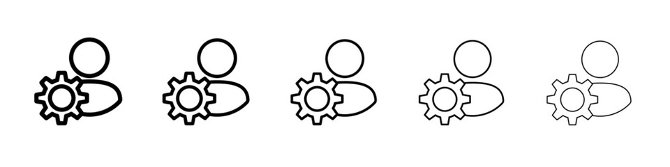 User Management Icon flat simple outline logo
