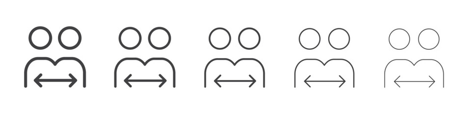 User to user transmission icon flat simple outline logo
