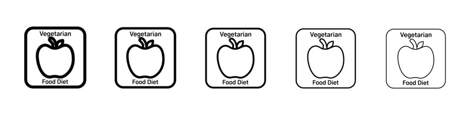 Vegetarian food diet icon flat simple outline logo