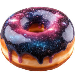 Obraz premium Experience a Cosmic Delight with This Fantastical Galaxy Donut, A Sweet Indulgence That Blends Whimsical Colors and Flavors in Every Delicious Bite!