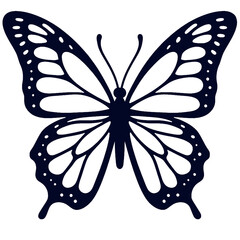 Black Outline Butterfly Design Illustration