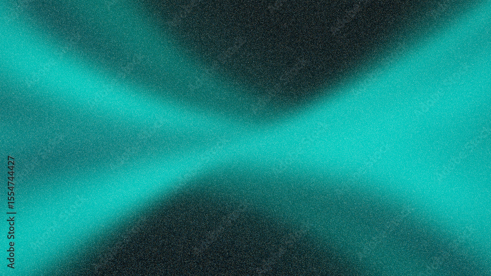 Poster abstract digital illustration featuring smooth teal curves blending into a dark background, creating
