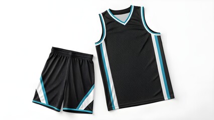 Black Basketball Jersey Mockup Sport Apparel Design Template for Teams and Players