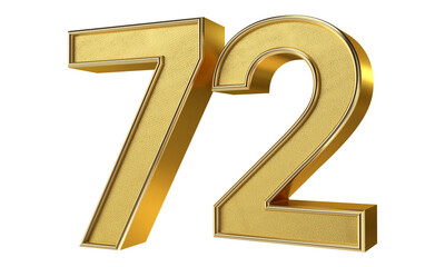 Bling Bling Gold Number 72 3D Text Effect