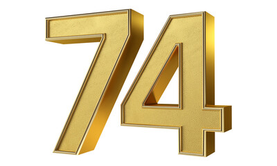 Bling Bling Gold Number 74 3D Text Effect