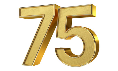 Bling Bling Gold Number 75 3D Text Effect