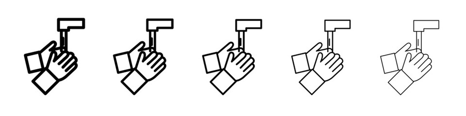 Wash hands icon flat simple outline logo