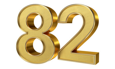 Bling Bling Gold Number 82 3D Text Effect