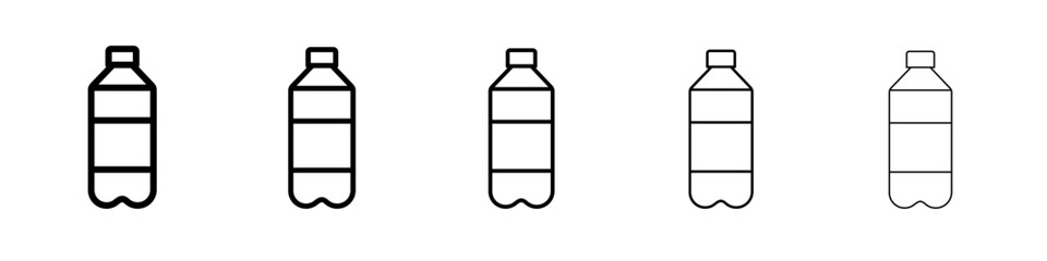 Water bottle icon flat simple outline logo