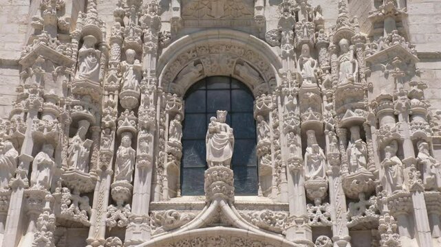 Statue in the Jeronimos Monastery, Lisbon, Portugal