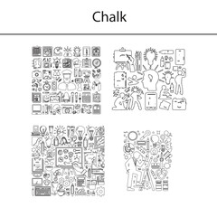 Colorful Chalk Sticks on Blackboard Background – Art, Education, and Creativity Concept