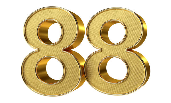 Bling Bling Gold Number 88 3D Text Effect