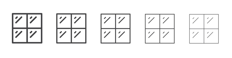 Window icon flat simple outline logo