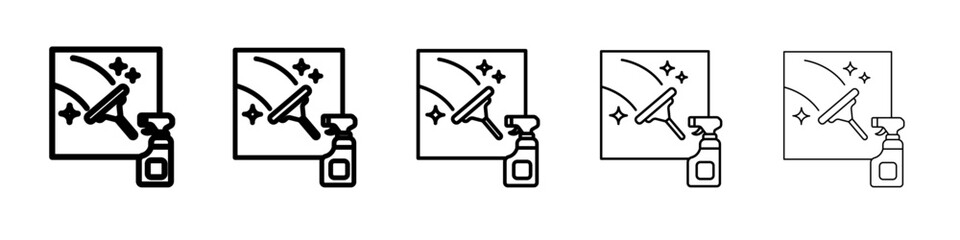 Windows cleaning icon flat simple outline logo