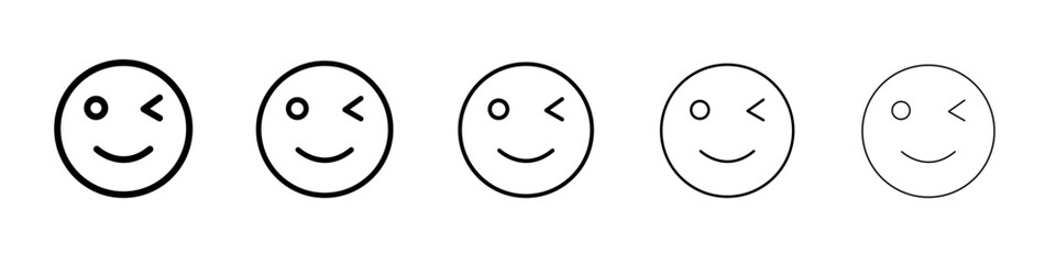 Winking eye icon flat simple outline logo