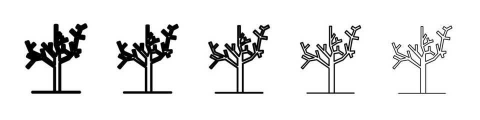 Winter tree icon flat simple outline logo