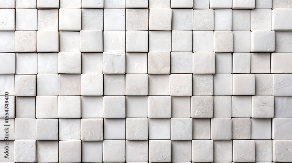 Aufkleber white marble textured square tiles arranged in a grid pattern, creating a clean, modern, and elegant