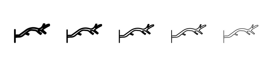 wood branch icon flat simple outline logo