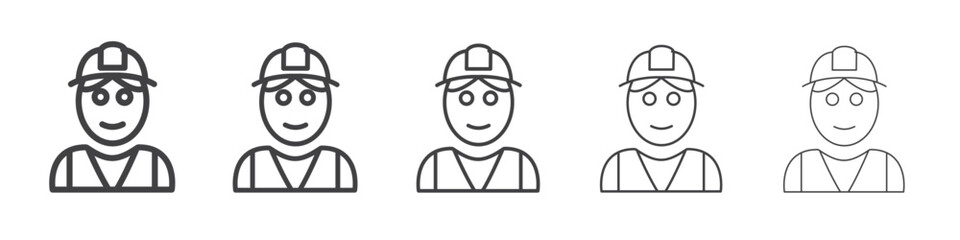 Worker icon flat simple outline logo