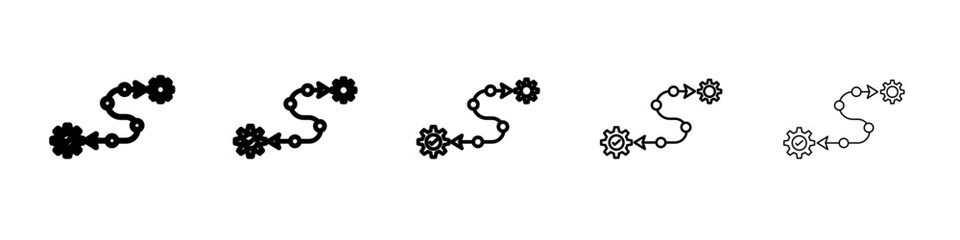 Workflow process icon flat simple outline logo