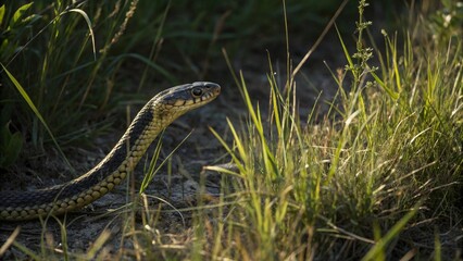 Fototapeta premium Snake, sharp and realistic, Photo, Natural light.
