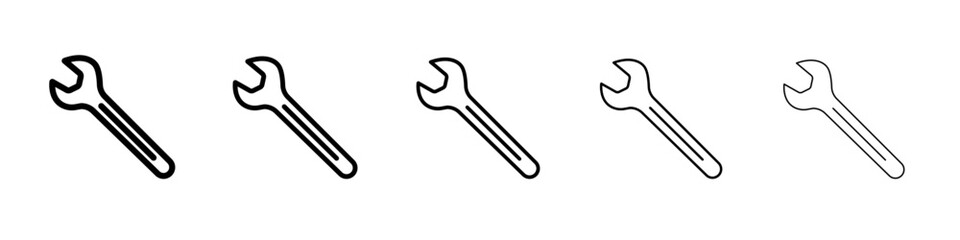 Wrench icon flat simple outline logo