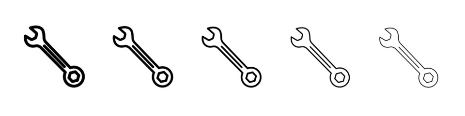 Wrench icon flat simple outline logo