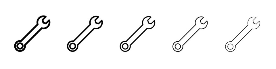 Wrench icon flat simple outline logo