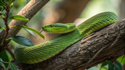 Fototapeta premium Snake, sharp and realistic, Photo, Natural light.