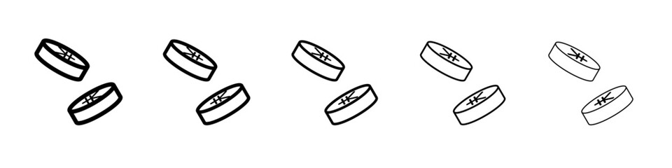 Yen sign icon flat simple outline logo