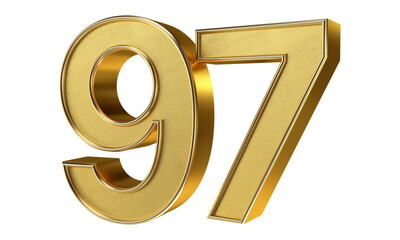 Bling Bling Gold Number 97 3D Text Effect