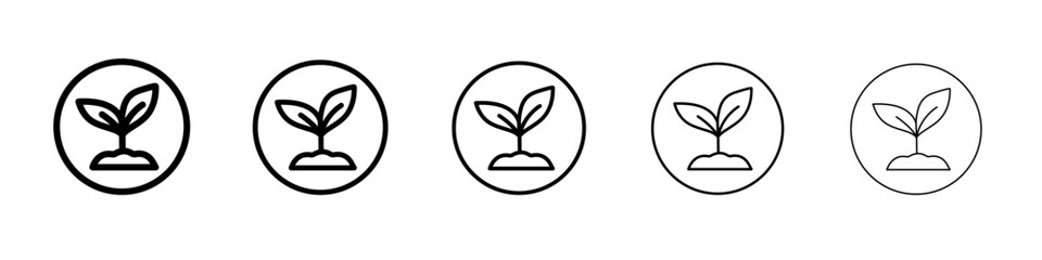 Young sprout icon flat simple outline logo