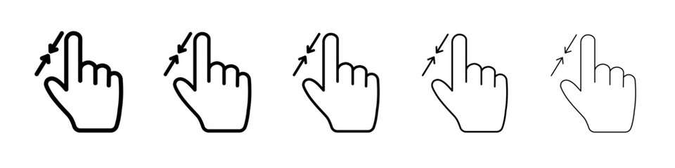 Zoom Gesture icon flat simple outline logo