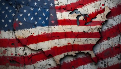 Patriotic USA Background with Flag Elements and Bold Colors