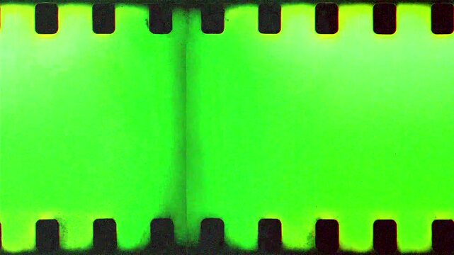 Retro 90s Film Reel Green Screen Overlay with Vintage Film Effects