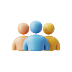 Three stylized figures with spherical heads and simple bodies standing together on a black background