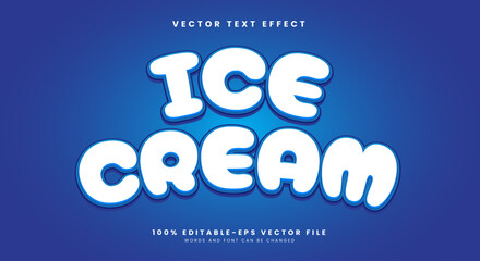 Ice Cream 3d editable Text effect Template Suitable for Cute Style