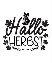 Obraz premium Hallo herbst with autumn leaves