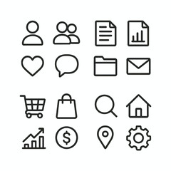 User group document heart chat folder mail cart bag search house graph dollar pin gear