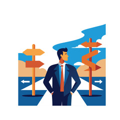 Business people in uniform and suits with hats, vector cartoon characters illustrating work and success